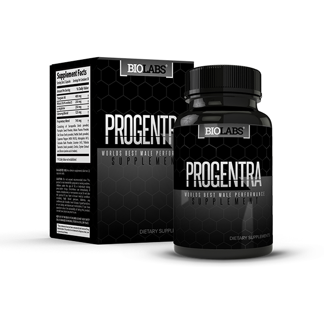 Box and Bottle of Progentra Dietary Supplements